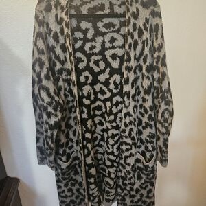 Torrid Leopard Print Open Front Cardigan Sweater